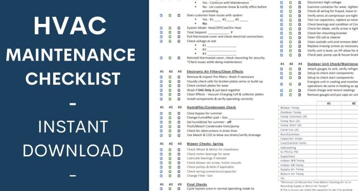 HVAC maintenance checklist - free printable!